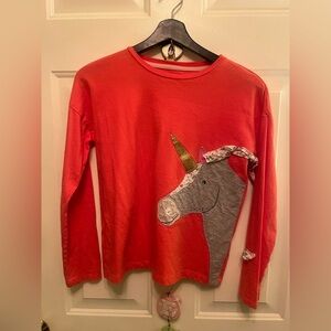 Mini Boden Top Long Sleeves Horse Appliqué 🐴 Girl Size 11/12 Y